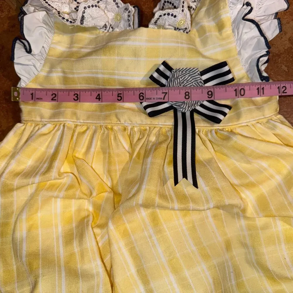 Pettigirl Yellow White Navy Sundress Size 5‎